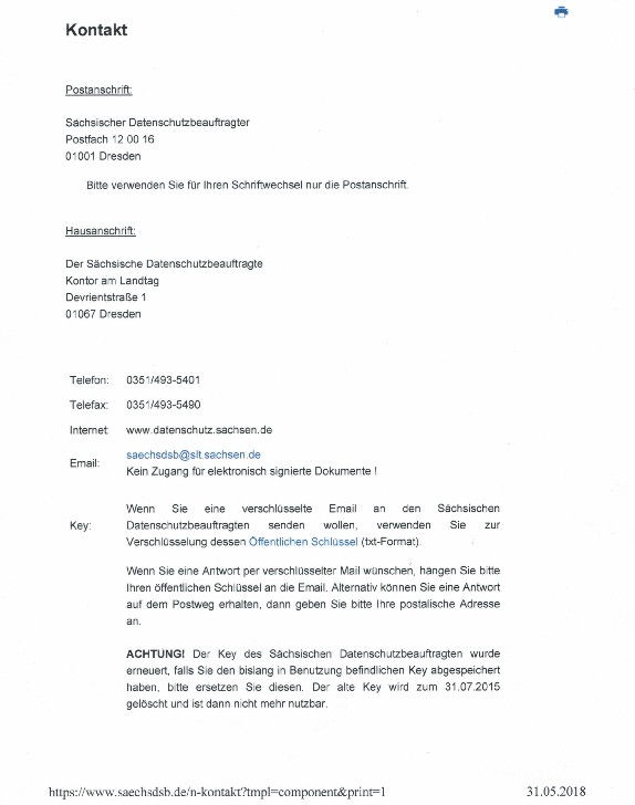 Datenschutz, Adresse Datenschutzbeauftragter